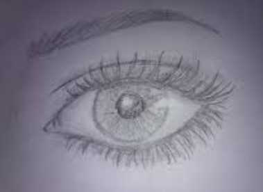 Dibujo a lápiz de un ojo humano